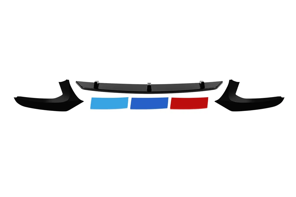 Spoiler M5 cu trimuri M potrivit pentru bara frontală M tech pe BMW Seria 5 G30, G31 2018-2020, lac negru Chilipir