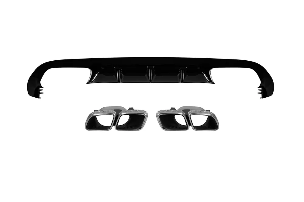 Retur gratuit Difuzor tip E63 A Design cu capace cromate potrivit pentru bara de protecție spate A Design pe Mercedes E-Class C238 coupe după 2017 -oo–oo-