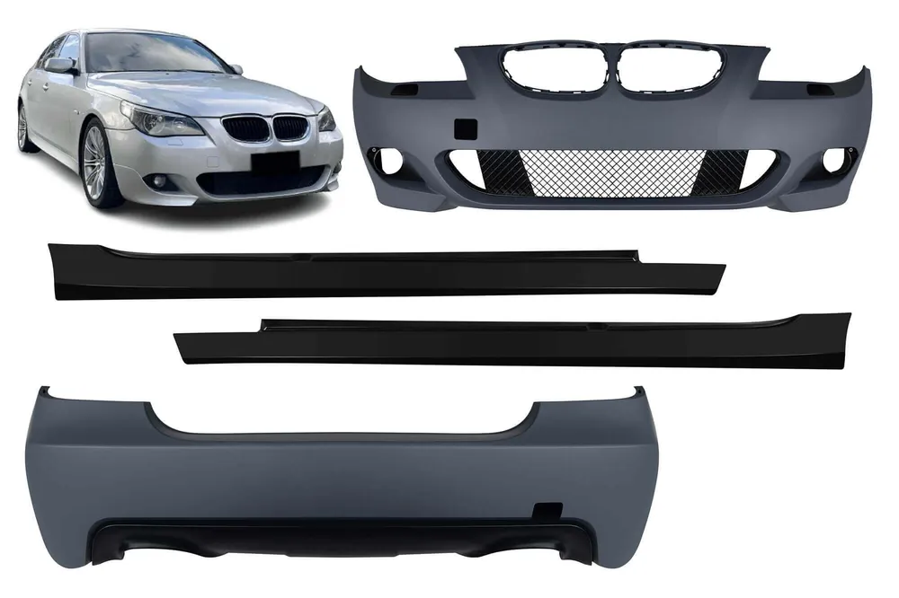 Pachet M-tech potrivit pentru BMW Seria 5 E60 2003-2010 fără PDC, fără proiectoare de ceață, cu difuzor dublu pentru evacuare dublă -oo–oo- Plată securizată
