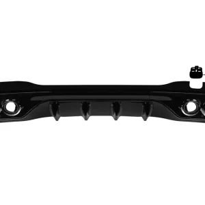 Transport gratuit Difuzor tip C43 cu capete negre potrivit pentru bara spate A Design pe Mercedes C-Class W206 sedan, S206 break după 2021, lac negru cu garnitură neagră, -oo–oo-