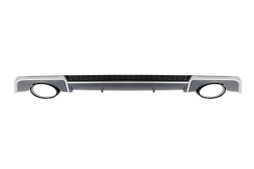Reducere de preț Difuzor tip RS3 cu capete negre potrivit pentru bara spate standard a Audi A3 2013-2016 sedan, cabriolet