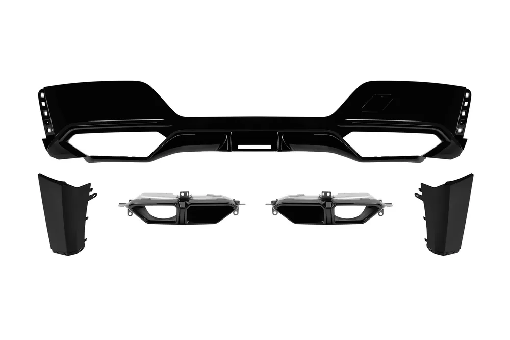 Livrare expres Difuzor M Performance Design Design cu capete negre tip 760, potrivit pentru bara spate M a BMW Seria 7 G70 după 2023, -oo-oo-, lac negru