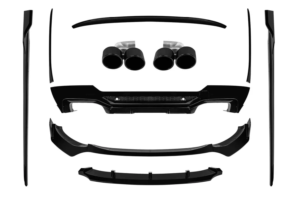 Pachet Aero tip Black Knight cu terminale potrivite pentru BMW X4 G02 2018-2021 pentru modelul cu pachet M, -00-00-, lac negru Preț redus