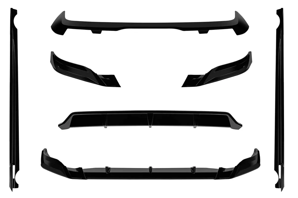 Noutate Pachet Aero tip Black Knight potrivit pentru BMW X7 G07 după 2023 pentru bare M, lac negru