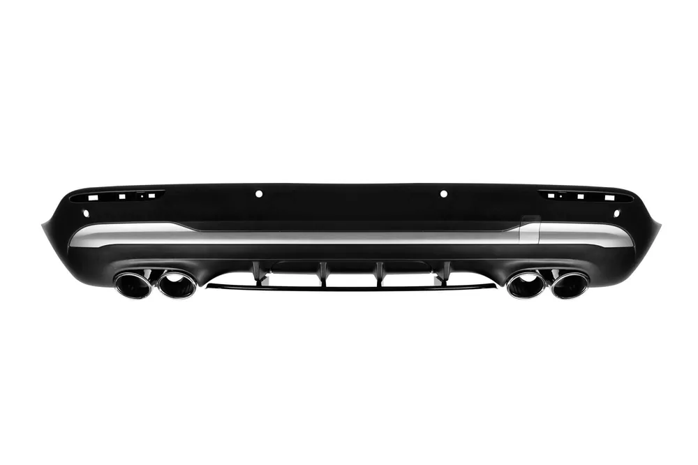 Difuzor tip GLA45 cu capete cromate pentru bara spate A Design potrivit pentru Mercedes GLA H247 după 2020 -oo-oo-, cu garnitură cromată Ofertă limitată