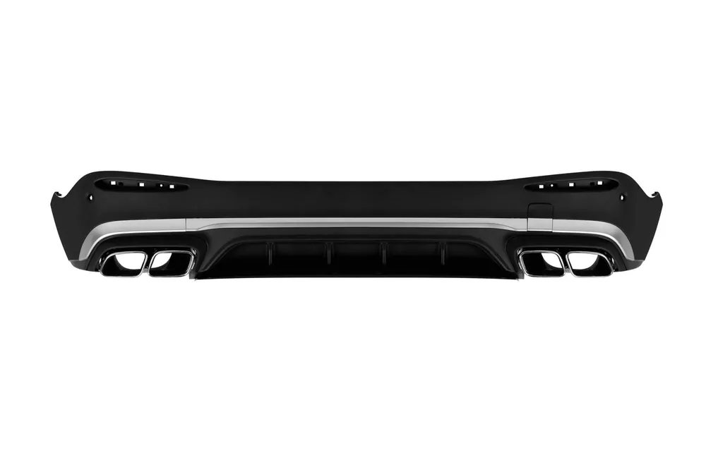 Difuzor tip GLC63 cu capete cromate pentru bara spate A Design potrivit pentru Mercedes GLC SUV X254 după 2023 -oo–oo-, cu garnitură cromată Cel mai vândut