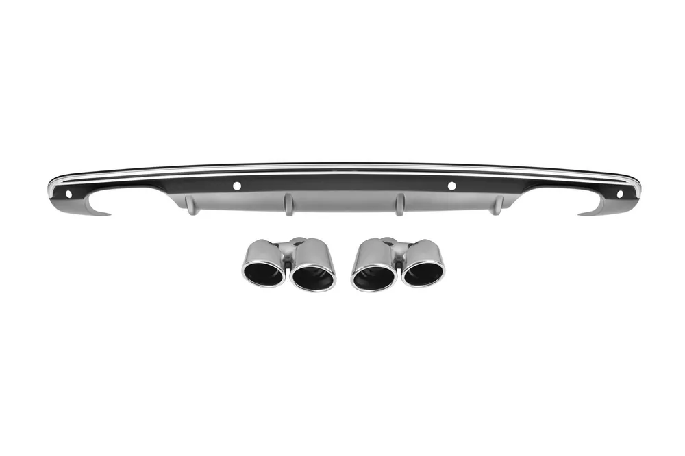 Difuzor tip SQ5 cu capete cromate potrivit pentru bara spate S-line pe Audi Q5 2009-2017 -oo–oo- Bestseller