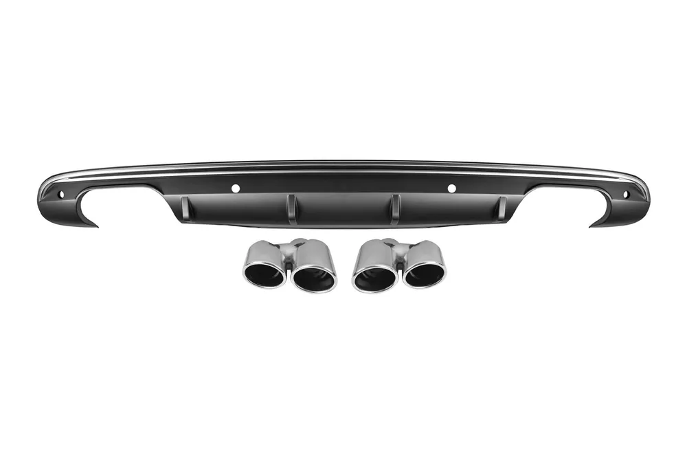 Difuzor tip SQ5 cu capete cromate, potrivit pentru bara spate standard a Audi Q5 2009-2017 -oo–oo- Ofertă