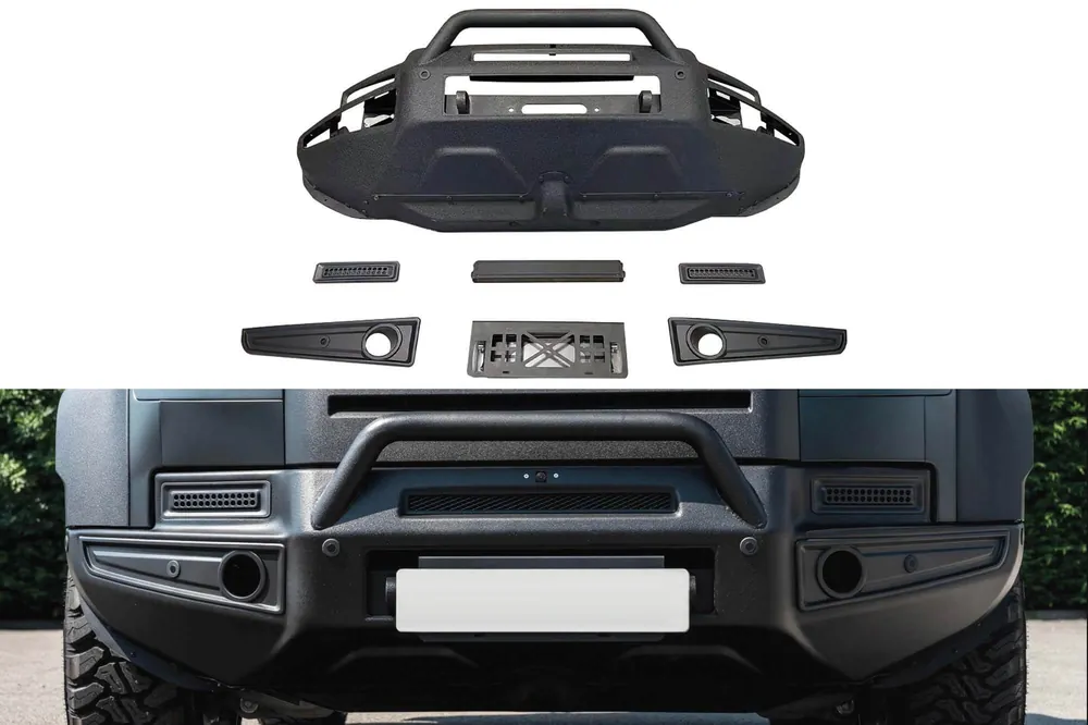Bumper frontal metalic cu bar de protecție potrivit pentru Land Rover Defender după 2020 Premium