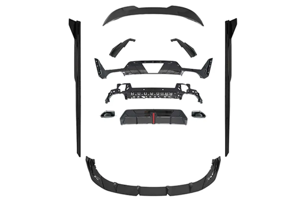 Pachet Aero tip BF potrivit pentru BMW Seria 3 G20 2022-2025, pentru modelul potrivit pentru M-tech, lac negru Retur gratuit