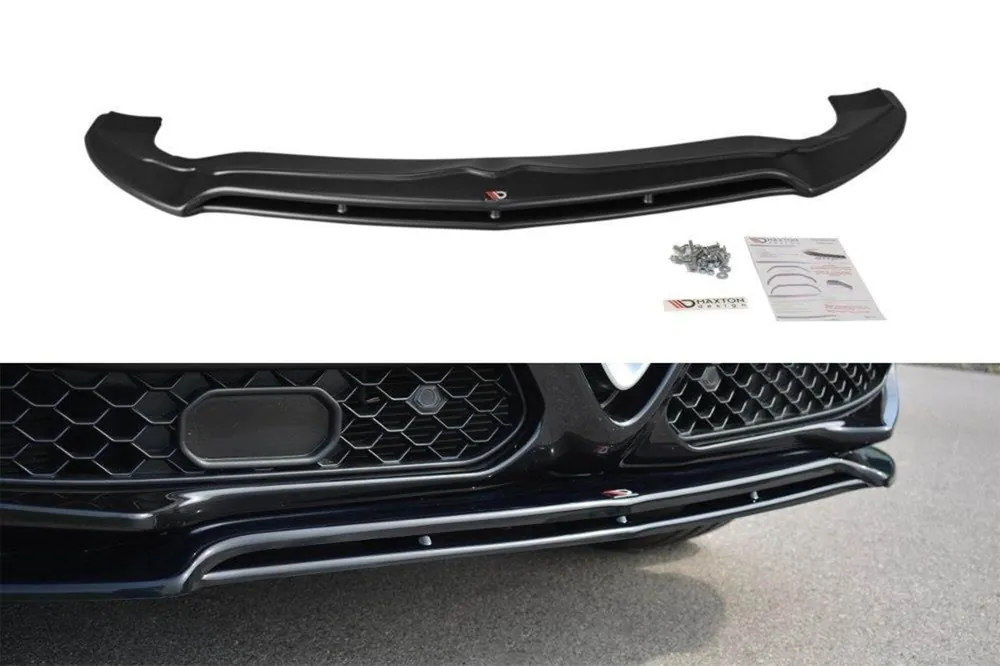 Transport gratuit Spoiler Maxton Design versiunea 2 potrivit pentru bara frontală a Alfa Romeo Stelvio 2016-2020, lac negru