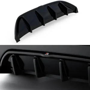 Aditiv Maxton Design pentru difuzor de bara spate potrivit pentru Alfa Romeo Stelvio dupa 2016, lac negru Expediere rapidă