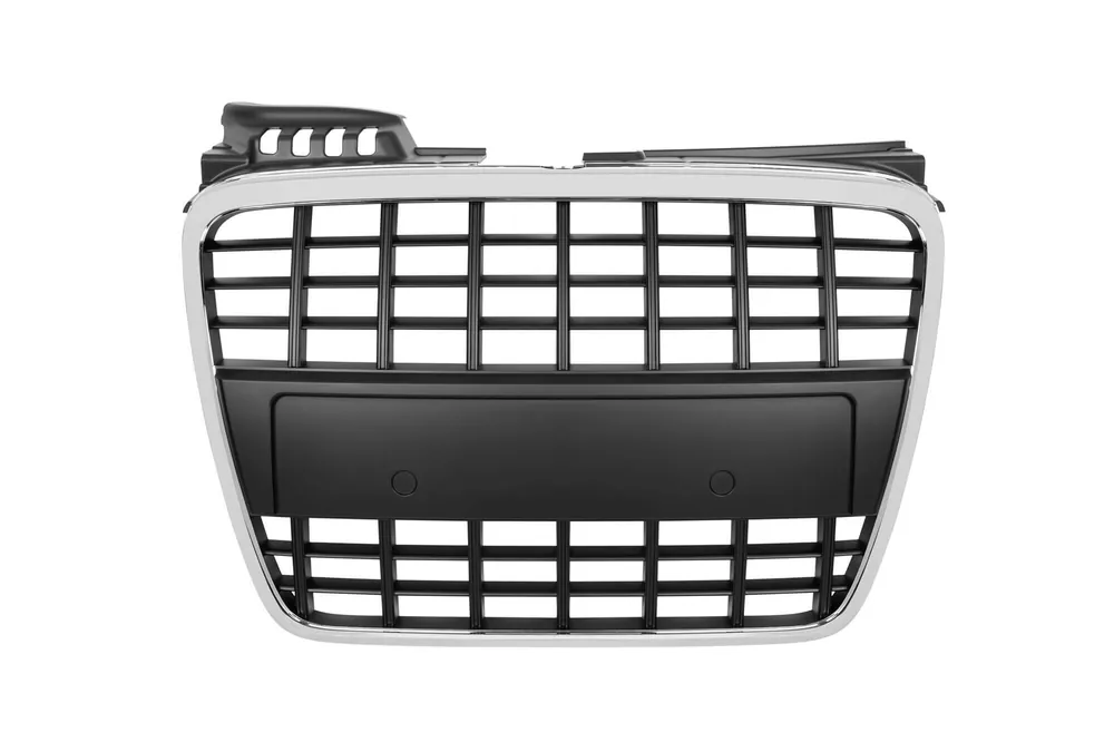 Grilă crom/neagră fără emblemă tip S-line potrivită pentru Audi A4 B7 sedan, break 2004-2007 fără găuri pentru senzori de parcare, pentru bara de protecție frontală S-line Vezi acum