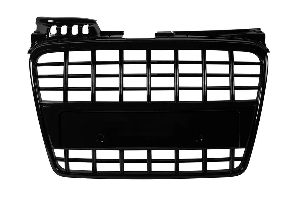 Grilă lac negru fără emblemă tip S4 potrivită pentru Audi A4 B7 sedan, break 2004-2007 fără găuri pentru senzori de parcare, pentru bara de protecție frontală standard Discount
