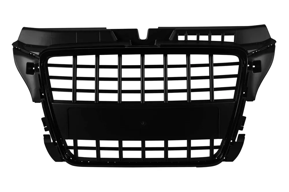 Grilă lac negru tip S3 potrivită pentru Audi A3 hatchback, Sportback, cabrio 2009-2012 fără găuri pentru senzori de parcare Livrare expres