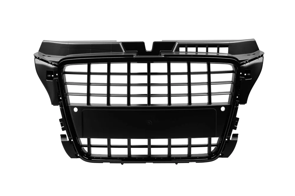 Livrare expres Grilă lac negru tip S3 potrivită pentru Audi A3 hatchback, Sportback, cabrio 2009-2012 cu deschideri pentru senzori de parcare