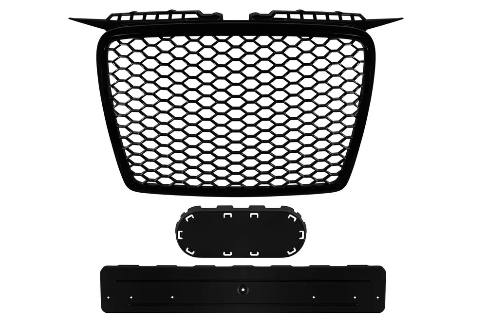 Grilă frontală de tip RS neagră, fără emblemă, potrivită pentru Audi A3 hatchback, Sportback 2005-2008 Discount