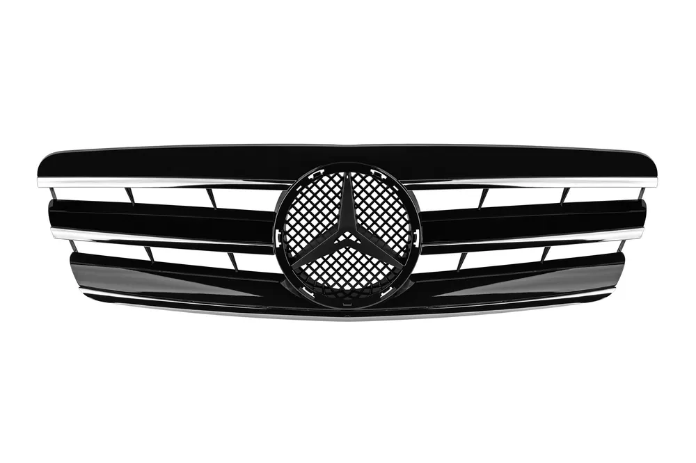 Grilă crom/neagră potrivită pentru Mercedes C-Class W203 2000-2007 Ofertă specială