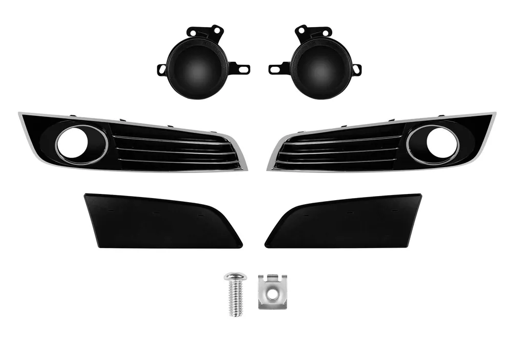 Reducere Set grilaj cu capacete ACC pentru lumini de zi pentru bara frontală W12 potrivită pentru Audi A8 2009-2017 cu garnitură cromată