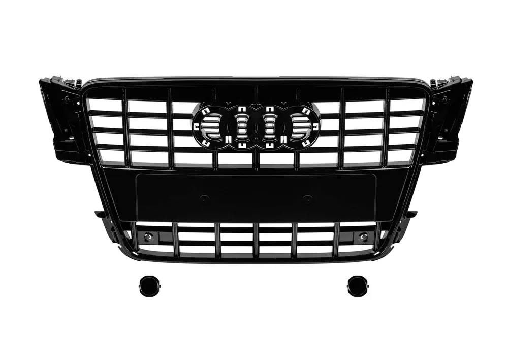 Grilă lac negru tip S5 potrivită pentru Audi A5 2007-2011 cu deschideri pentru senzori de parcare Premium