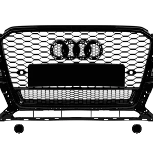 Bestseller Grilă tip RS cu lac negru, potrivită pentru Audi Q5 2012-2015, cu deschideri pentru senzori de parcare