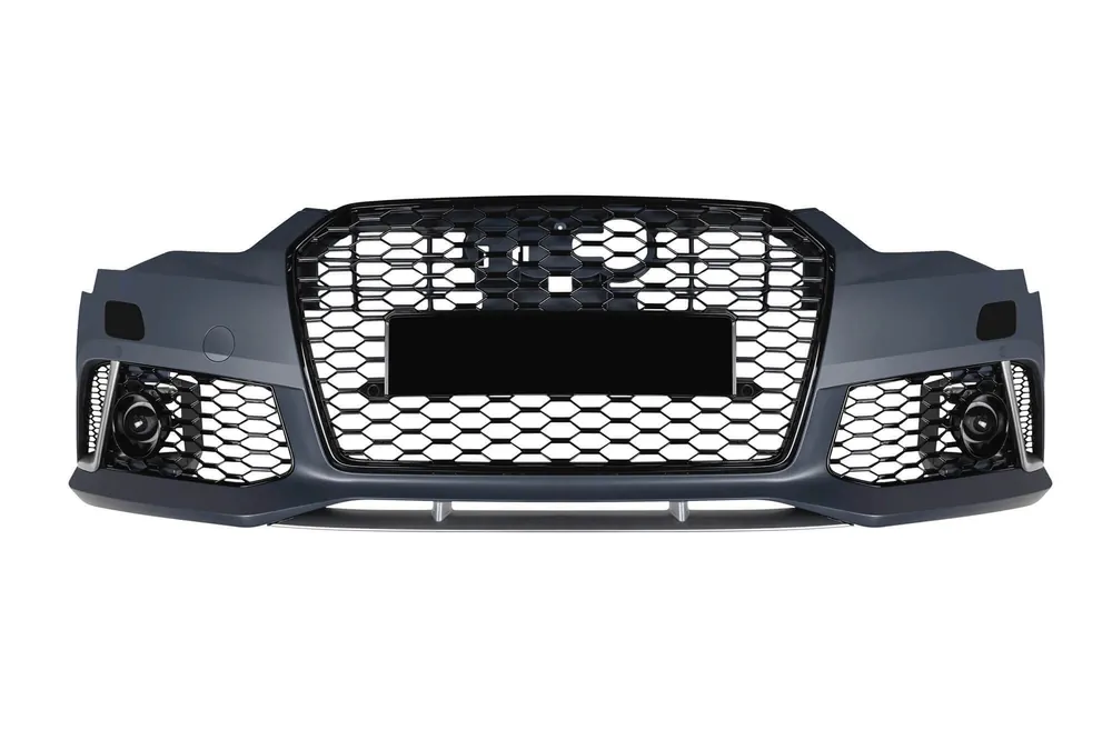 Reducere extra Bumper frontal tip RS6 potrivit pentru Audi A6 C7 4G 2015-2018 cu PDC, cu capace pentru duze