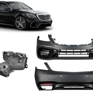 Un pachet de design tip S63 potrivit pentru Mercedes S-Class W222 2017-2020, fără praguri laterale Mai ieftin