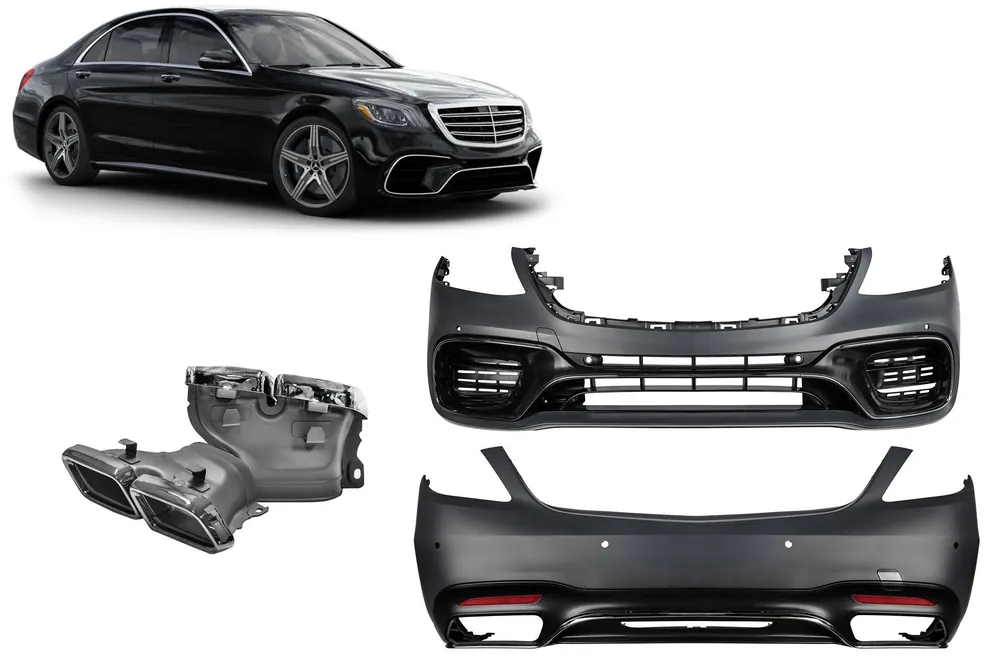 Un pachet de design tip S63 potrivit pentru Mercedes S-Class W222 2017-2020, fără praguri laterale Mai ieftin