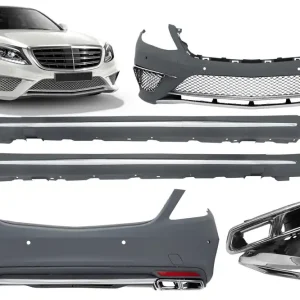 Un pachet de design tip S65 potrivit pentru Mercedes S-Class W222 2013-2017, cu praguri pentru bază lungă Plată sigură
