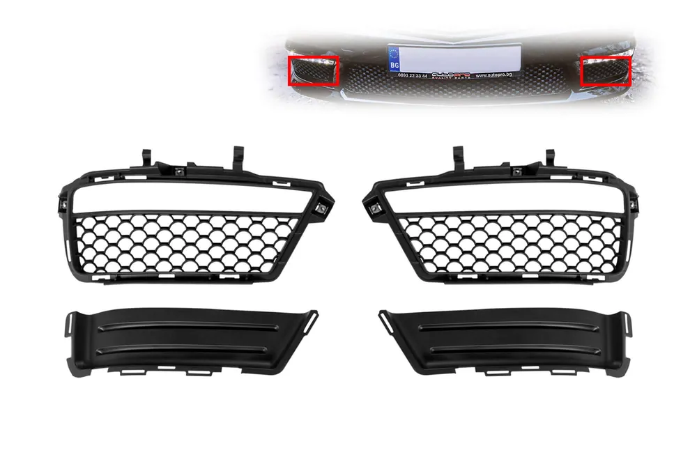 Cumpărături sigure Set grilaj pentru lumini de zi, potrivit pentru bara de protecție frontală A Design la Mercedes S-Class W221 2006-2013, stânga și dreapta