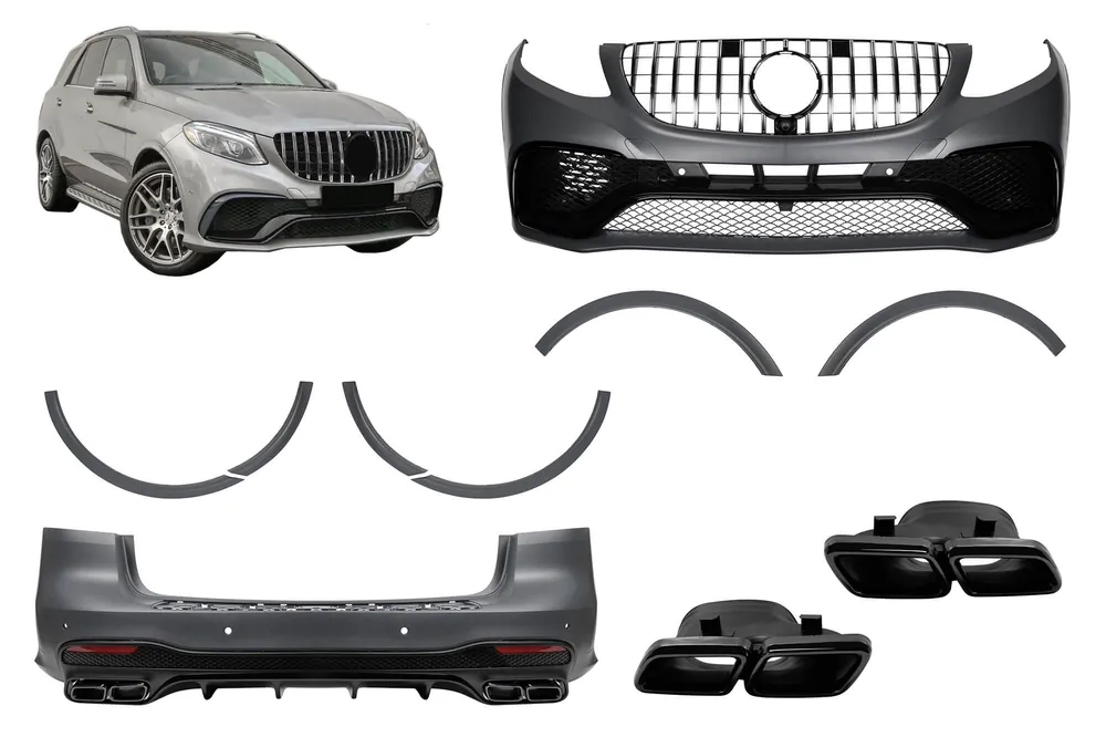 Preț redus Pachet de tuning tip 63 potrivit pentru Mercedes GLE W166 2015-2018 cu grilă GT
