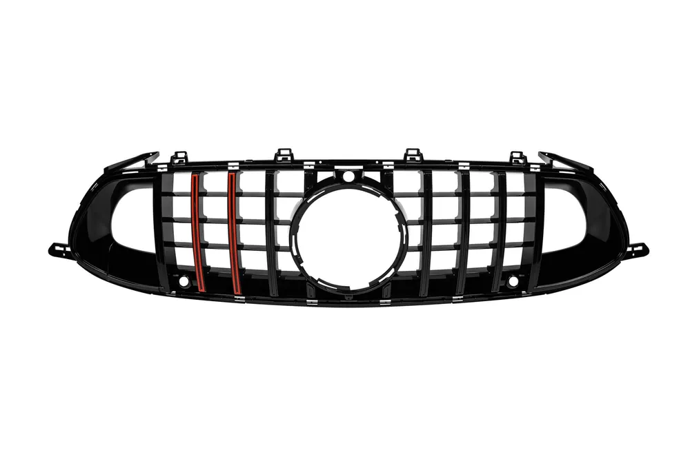 Mai ieftin Grilaj lacuit negru tip Brabus cu linii roșii potrivit pentru Mercedes A Design GT 4 Door Coupe X290 după 2019