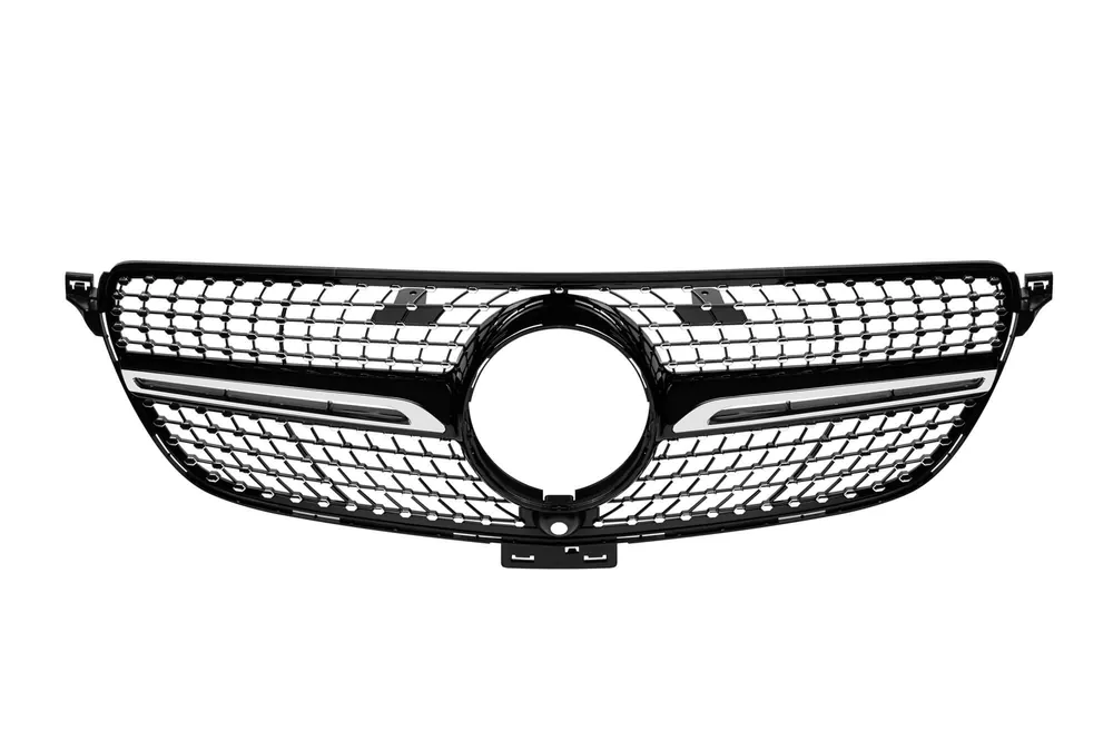 Grilă diamantată crom/neagră potrivită pentru Mercedes GLE W166, GLE Coupe C292 2015-2019 cu deschidere pentru cameră Cumpără online