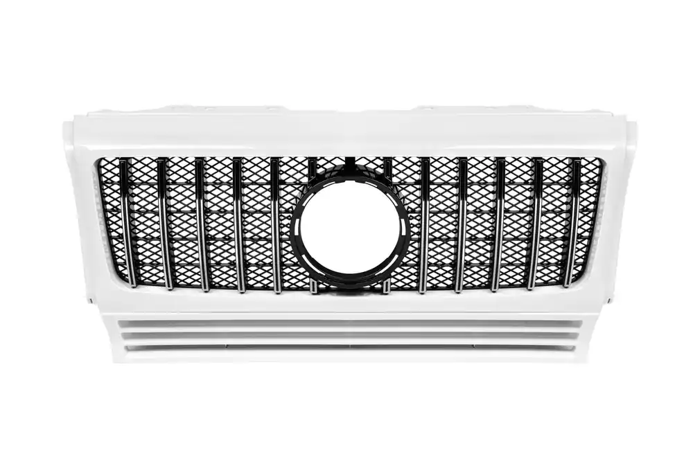 Premium Grilă tip GT crom/alb potrivită pentru Mercedes G-Class W463 1990-2018
