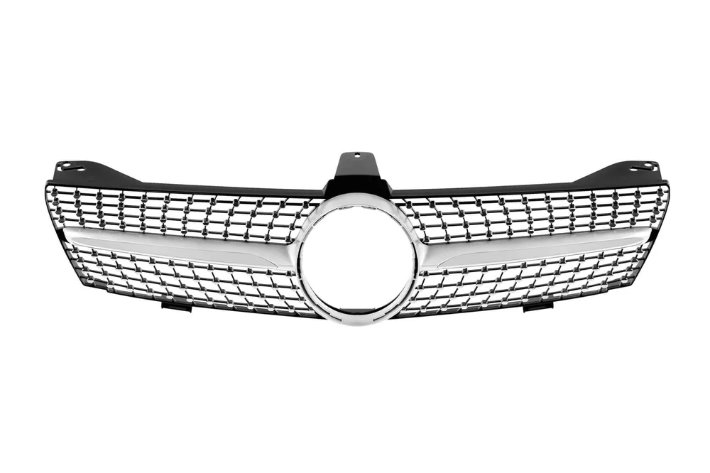 Livrare rapidă Grilă diamantată crom/neagră potrivită pentru Mercedes CLS C219 2005-2007 cu garnitură gri