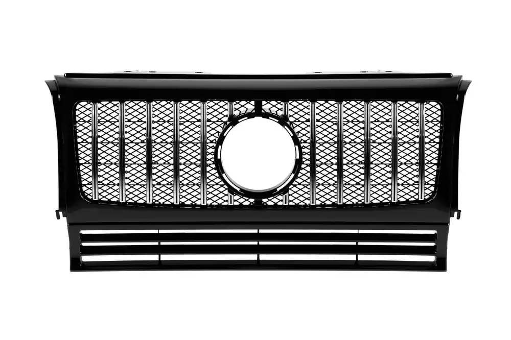 Grilă tip GT cu lac negru/crem potrivită pentru Mercedes G-Class W463 1990-2018 Ofertă