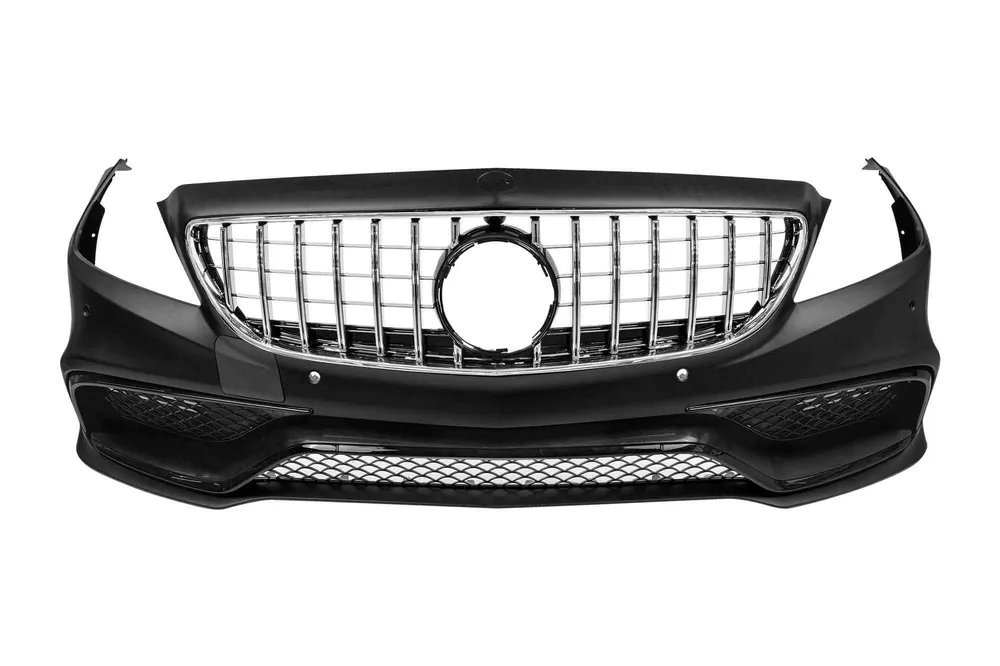 Bumper frontal A Design tip 63 potrivit pentru Mercedes CLS C218 2011-2015 cu grilă GT crom/negru și elemente din lac negru Cel mai bun preț