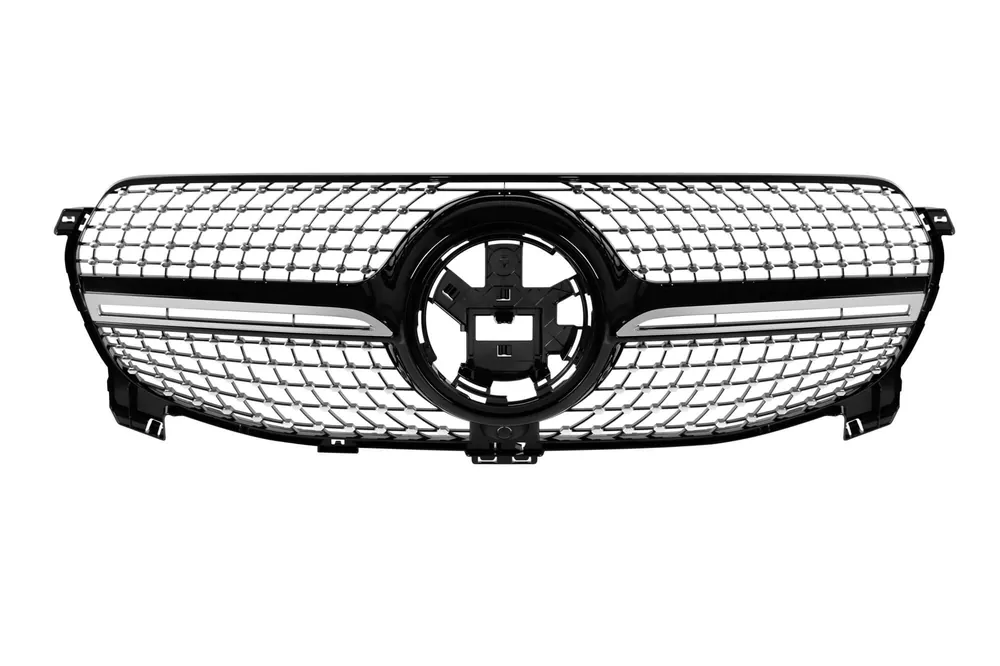 Cumpără online Grilă crom/negru cu diamant potrivită pentru Mercedes GLE W167 2019-2023 pentru modelul echipat cu bara de protecție standard
