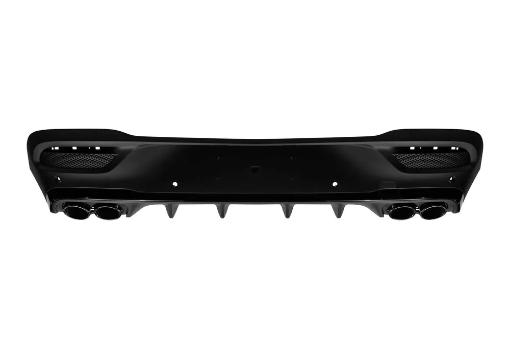 Difuzor tip GLE53 cu capete negre potrivit pentru bara spate A design a Mercedes GLE Coupe C167 2019-2024 cu garnitură neagră Lichidare de stoc