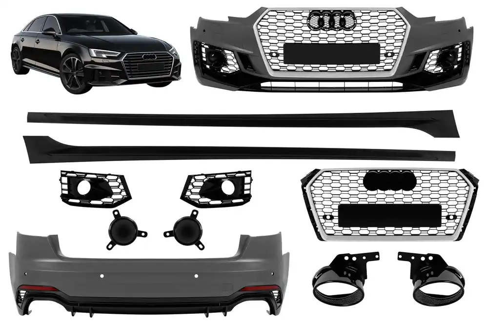 Kit caroserie stil RS potrivit pentru Audi A4 B9 sedan 2016-2020 Promoție