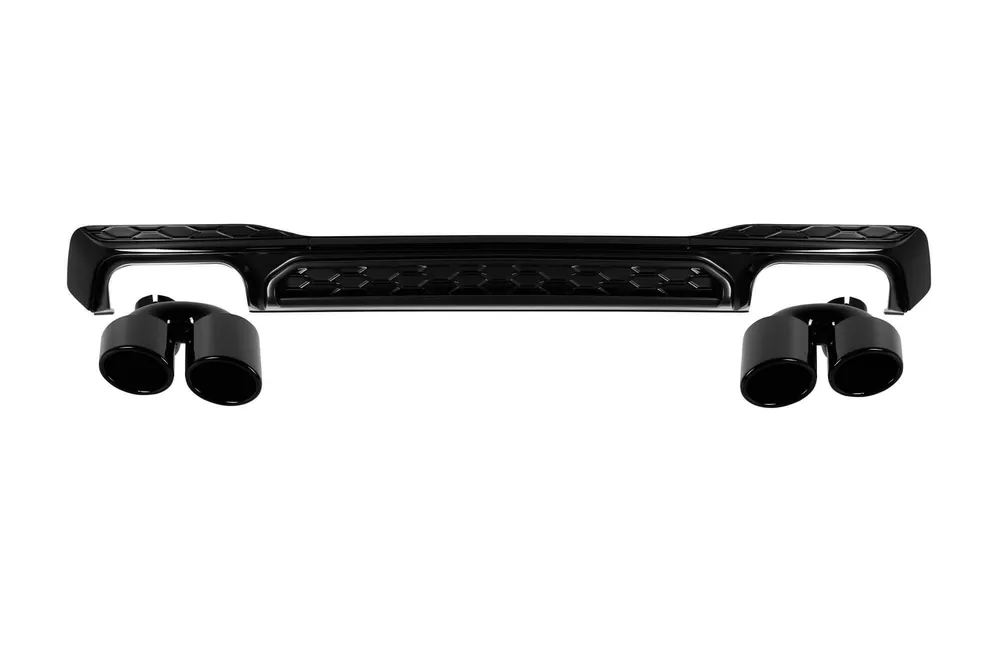 Reducere Difuzor S-Style cu ieșiri de evacuare negre, potrivit pentru bara spate Audi A7 Sportback S line 2019–2024