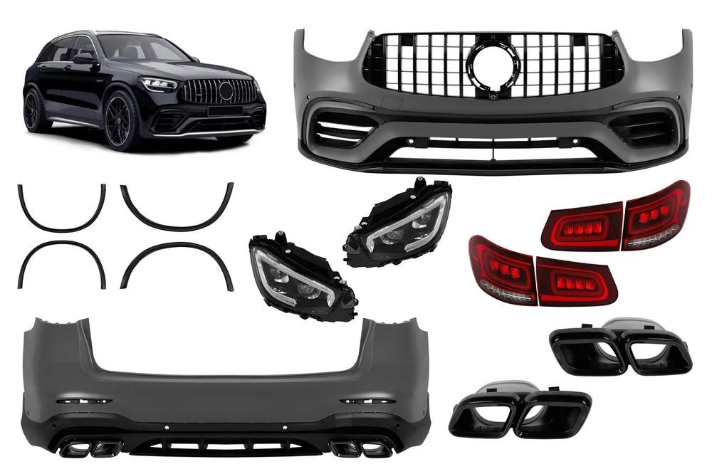 Conversie de tuning design 63 potrivită pentru Mercedes GLC SUV X253 2016-2019 la GLC X253 Facelift 2020-2022 Cumpără acum