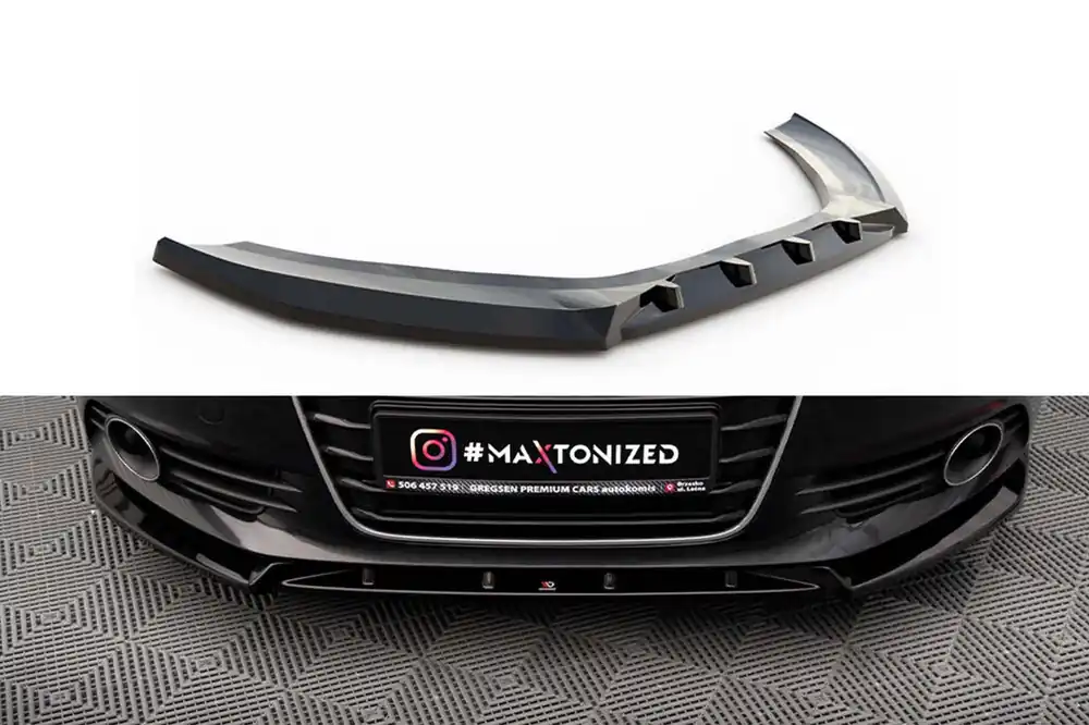 Retur gratuit Spoiler pentru bara de protecție frontală Maxton Design, versiunea 2, potrivit pentru Audi A6 C7 sedan/Avant (2011–2014), negru lucios