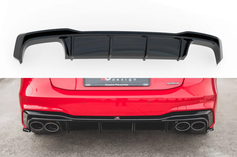 Difuzor Maxton Design potrivit pentru bara S-Line din spate a Audi A7 C8 după 2017, lac negru Bestseller
