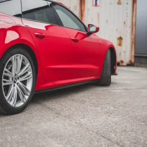 Adăugiri Maxton Design tip S-Line pentru praguri Audi A7 C8 după 2017, lac negru Retur gratuit