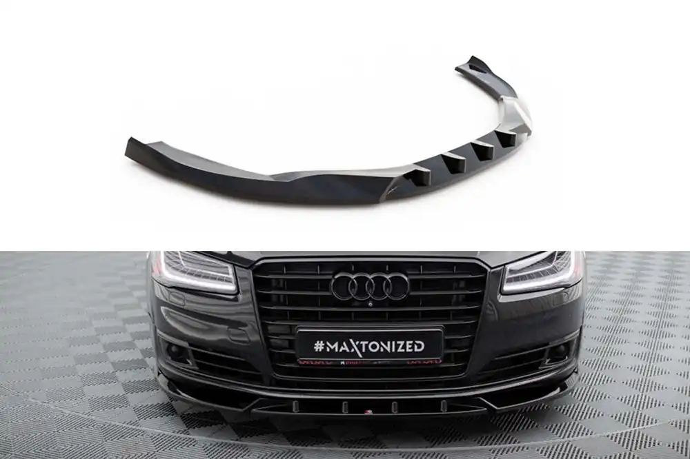 Spoiler Maxton Design potrivit pentru bara de protecție frontală a Audi A8 D4 2013-2017, lac negru Livrare gratuită