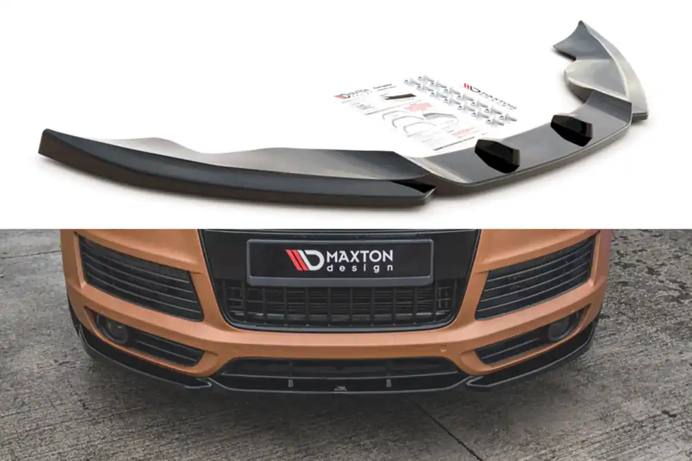 Spoiler Maxton Design potrivit pentru bara frontală S-Line a Audi Q7 2005-2009, lac negru Reducere de preț