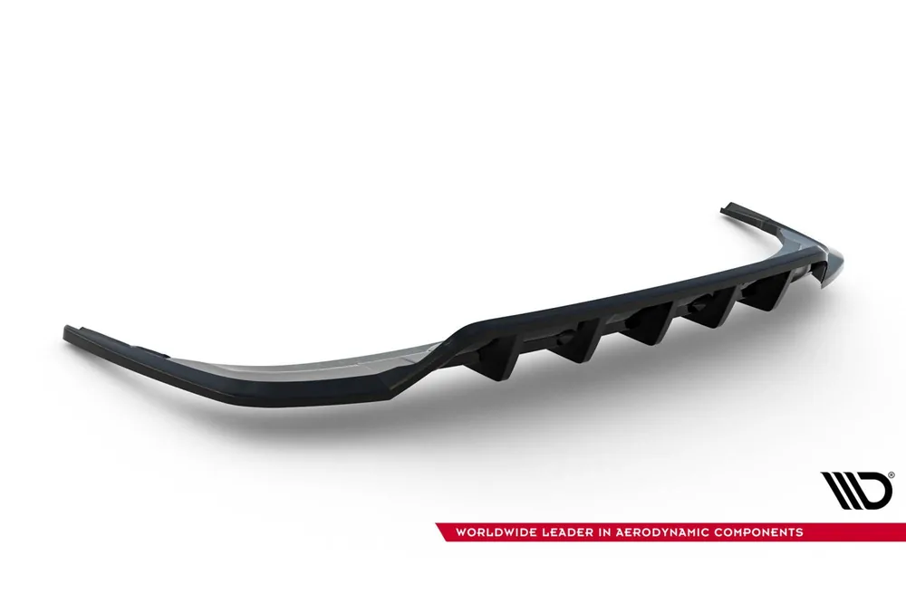 Premium Spoiler Maxton Design potrivit pentru bara de protecție S-Line din spate a Audi Q7 2019-2023, lac negru