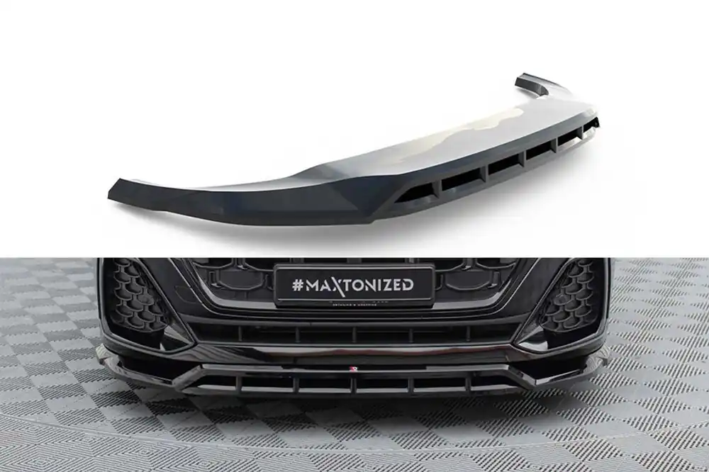 Spoiler Maxton Design potrivit pentru bara frontală S-Line la Audi SQ8, Q8 după 2023, lac negru Noutate