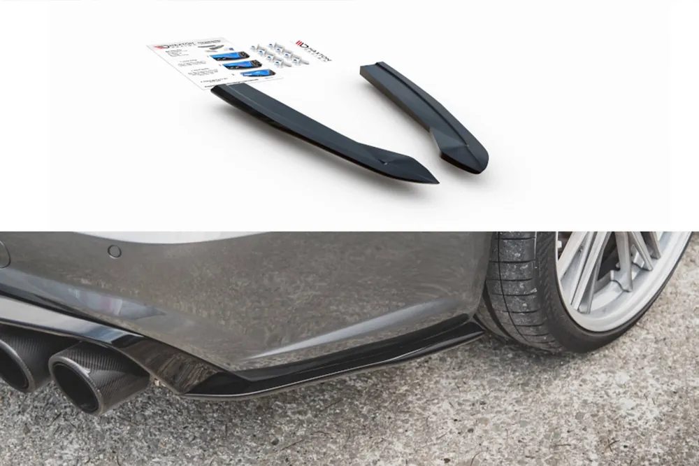 Preț promoțional Adăugiri laterale Maxton Design din fibră de sticlă potrivite pentru bara de protecție din spate S6, S-Line pe Audi A6 C7 sedan, Avant 2014-2017, nefinisate